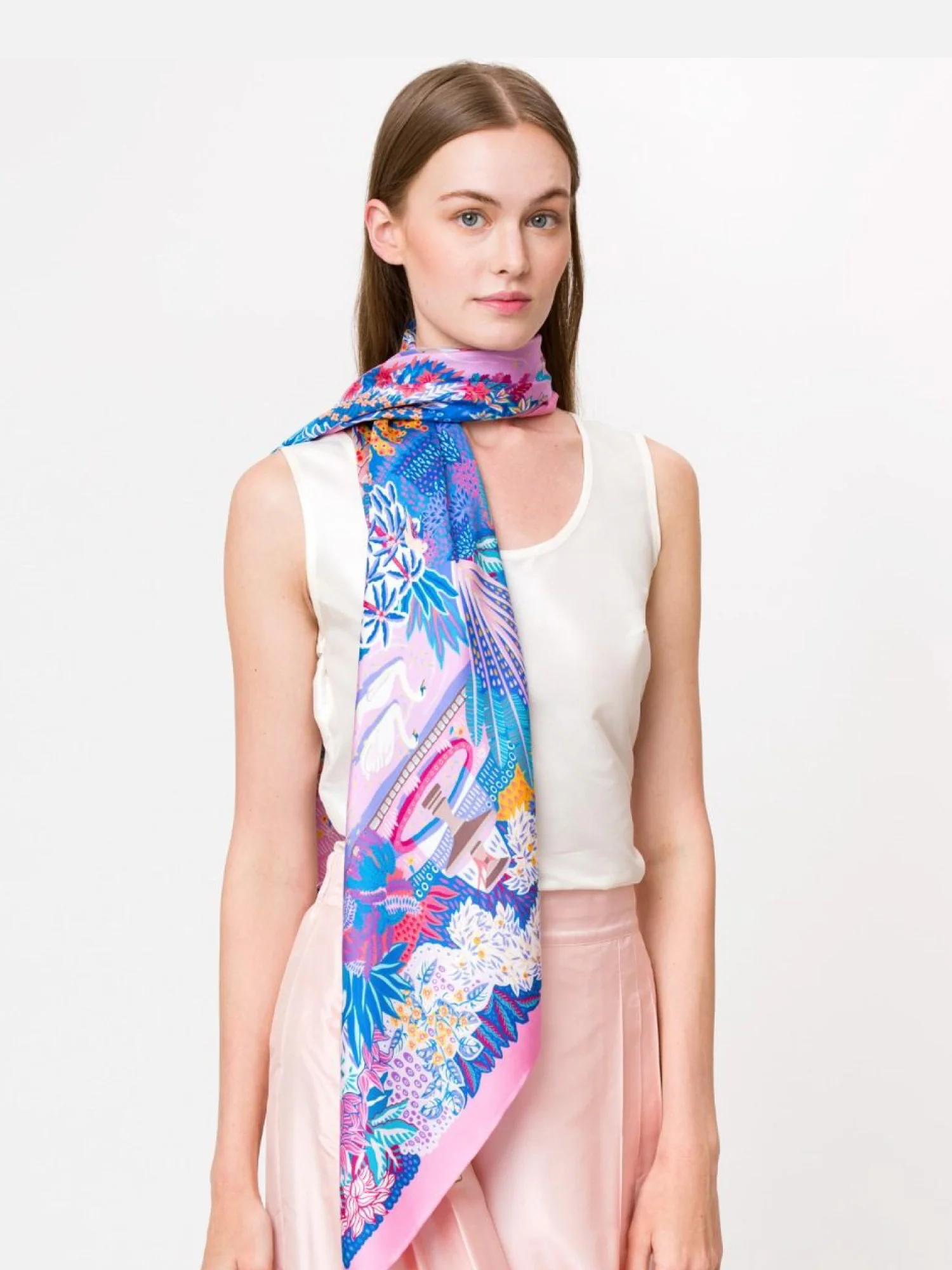 Dusit Garden Silk Twill Shawl