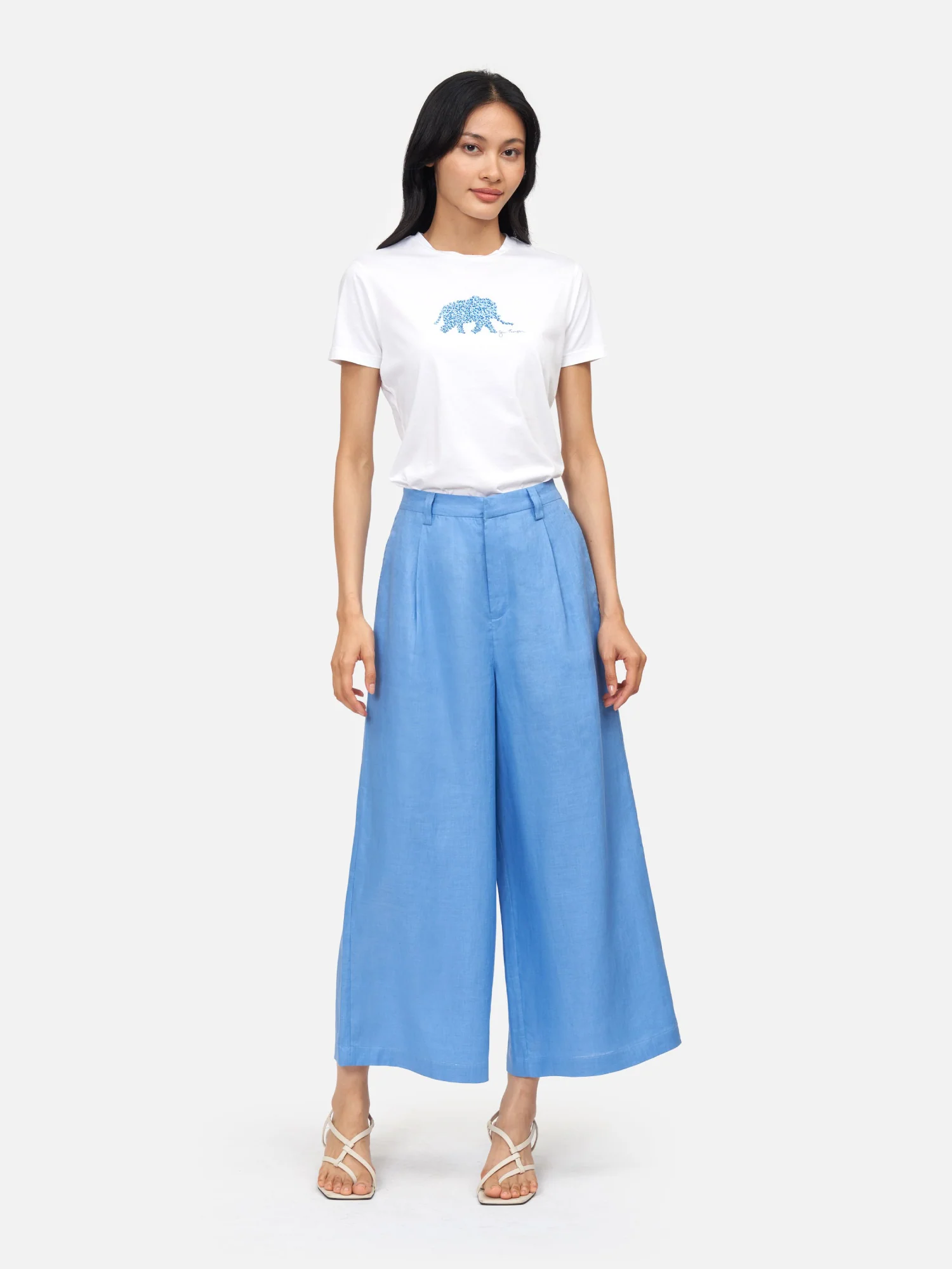 Elephant Crystal Blue Pima Cotton T-Shirt - Image 4