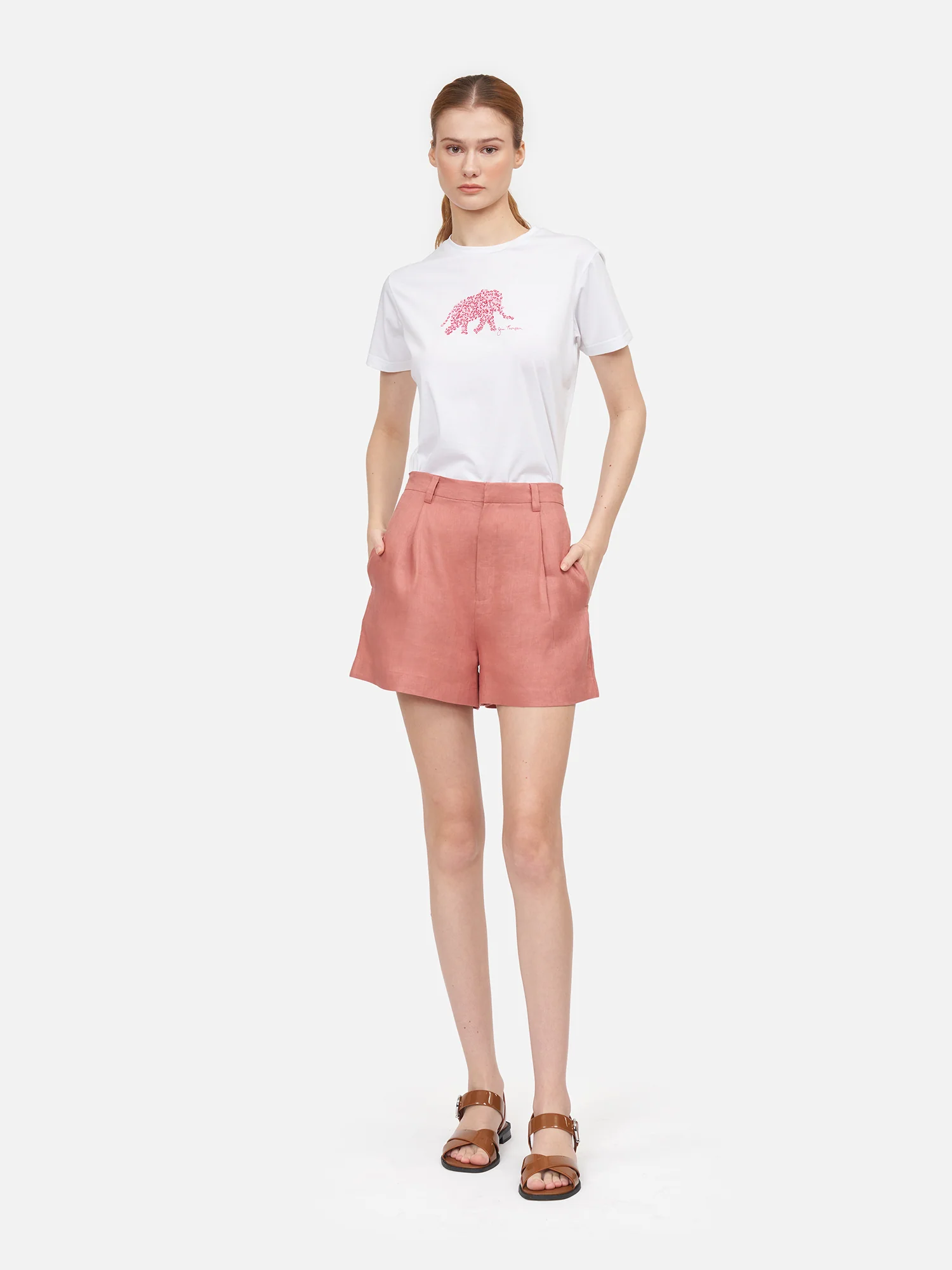 Elephant Crystal Pink Pima Cotton T-Shirt