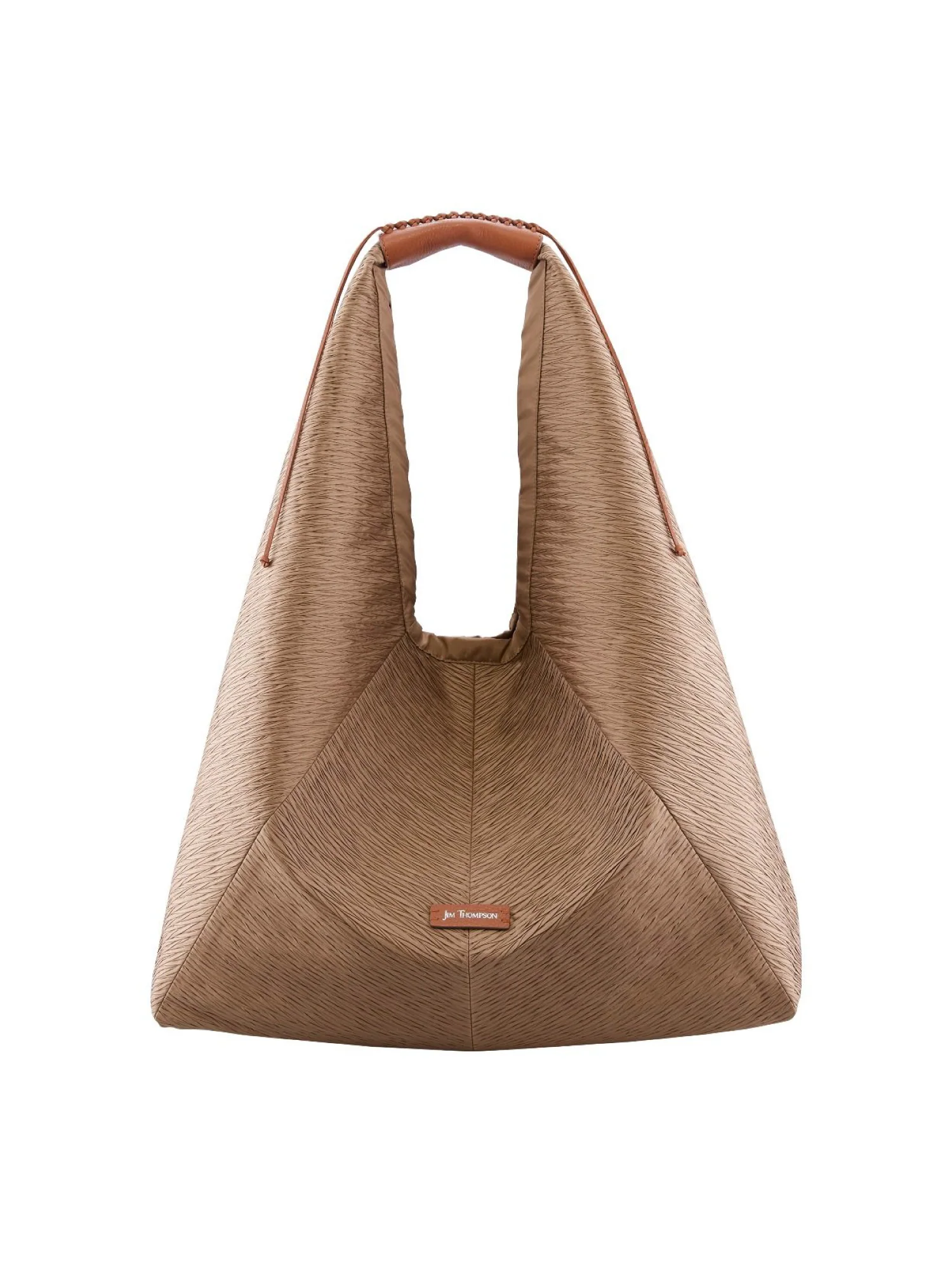 Pleated Silk Large Hobo Bag